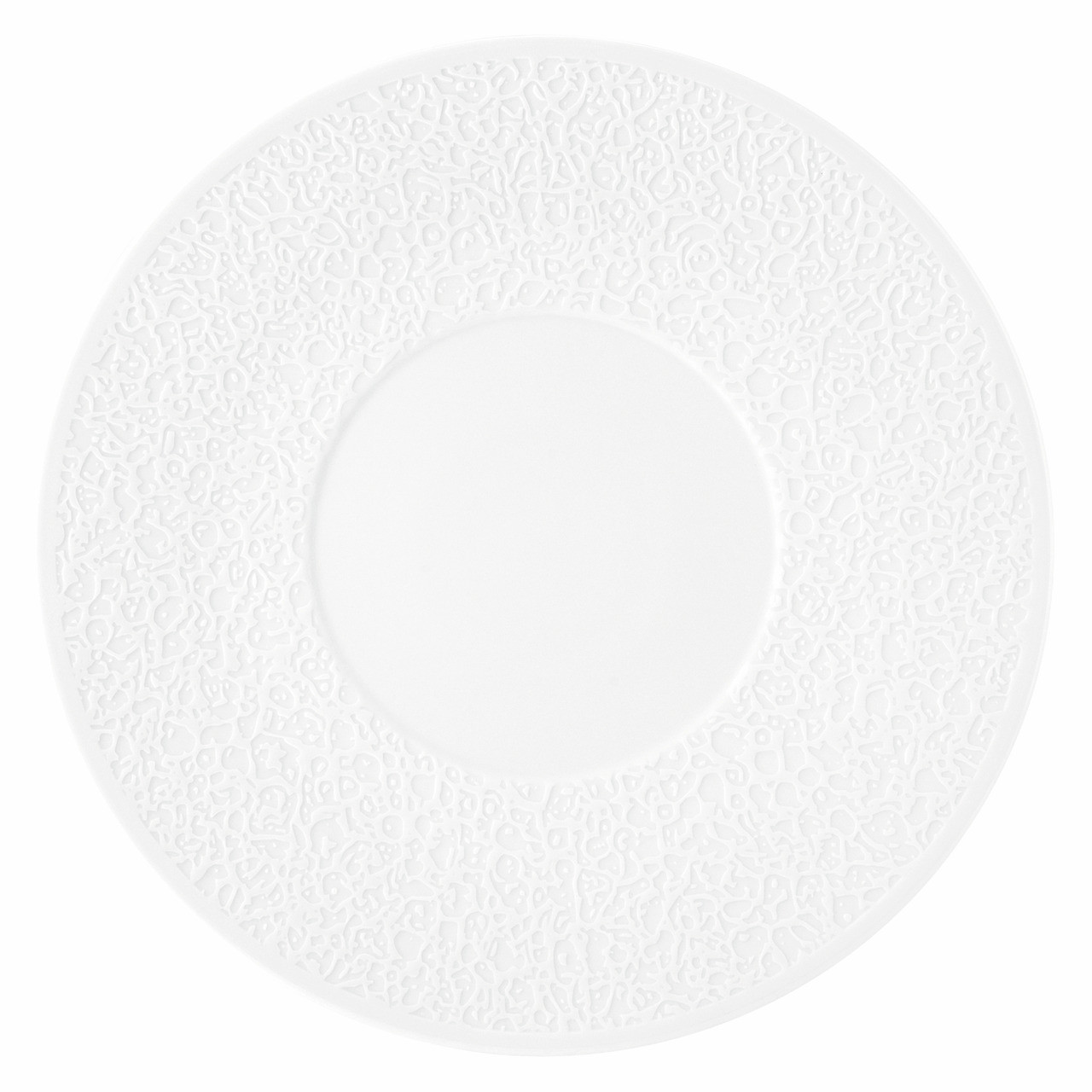 Nori, Teller flach ø 331 mm Relief breit weiß